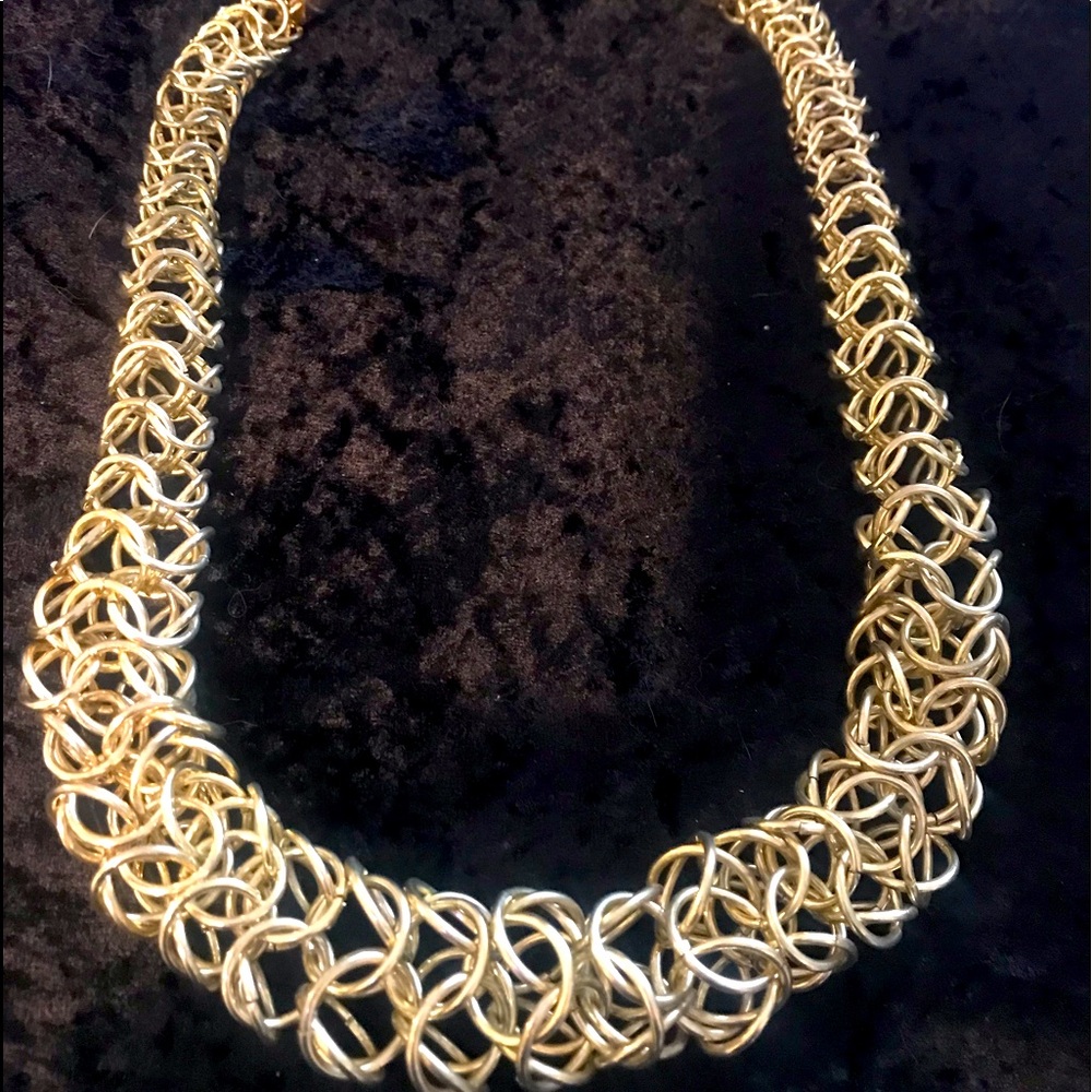 10” gold large hoop necklace